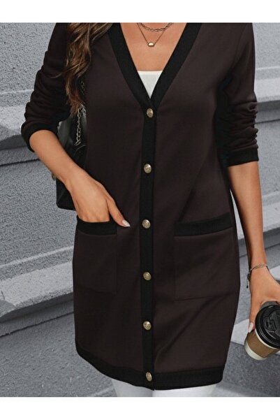 JANES Γυναικεία μακρυμάνικη ζακέτα με κουμπιά μπροστά και τσέπες