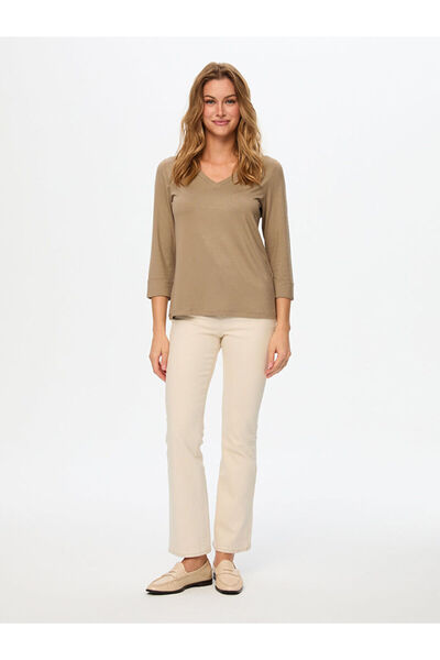 Faik Sönmez V Yaka Truvakar Kol T-Shirt W26TSH006