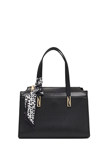 Derimod Women's Black Long Strap Patterned Shoulder Bag 25Wbd285814