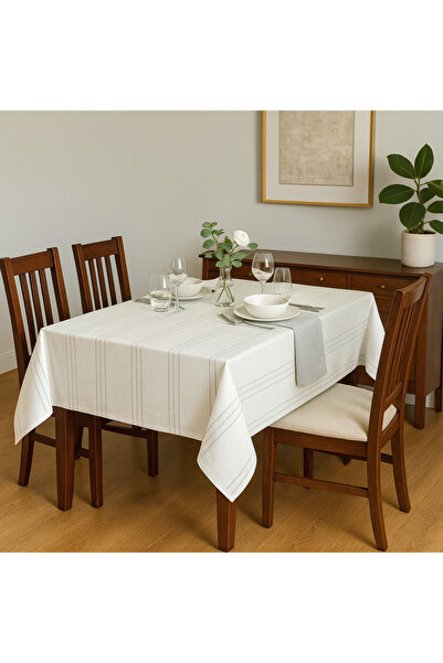 Gön Ev Tekstili مفرش طاولة أنيق مقاوم للبقع 160×220 سم – 100% بوليستر، يتسع ل...