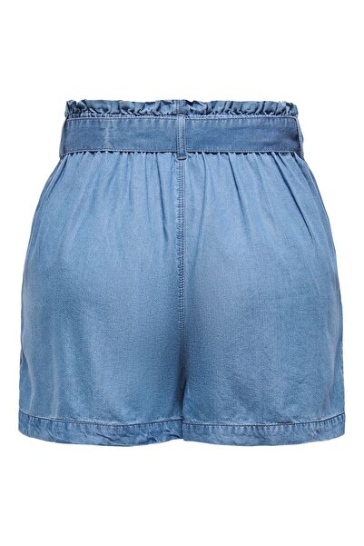 ONLY Onlcharis Life Hw Belt Shorts Cc Wvn Women's Medium Blue Denim Shorts - 15338315