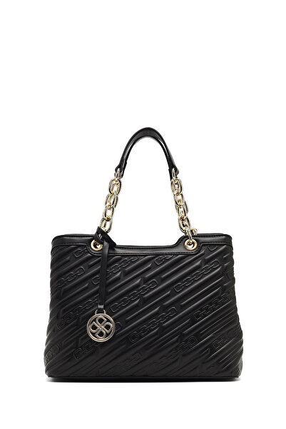 Derimod Women's Black Long Strap Printed Handle Bag 25Wbd286126