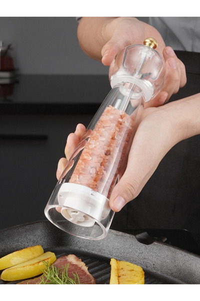YNSK Luxury |   Purex |   Acrylic Salt and Pepper Grinder Spice Grinder Transparent with Luxury Gold Detail