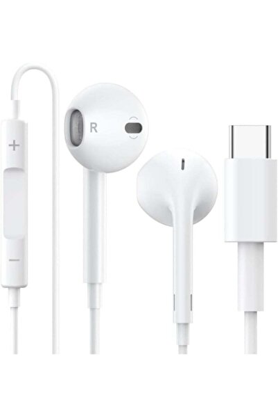 HYX سماعات أذن سلكية من النوع C مزودة بميكروفون وتحكم في مستوى الصوت — متوافق...