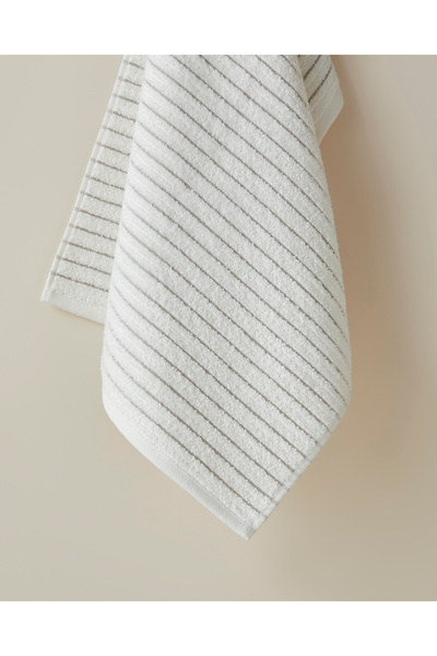 English Home Soft Stripe Cotton Face Towel 50X80 cm Ivory