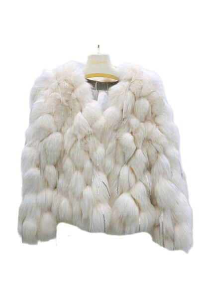 OEM Natural fox fur, White, universal size