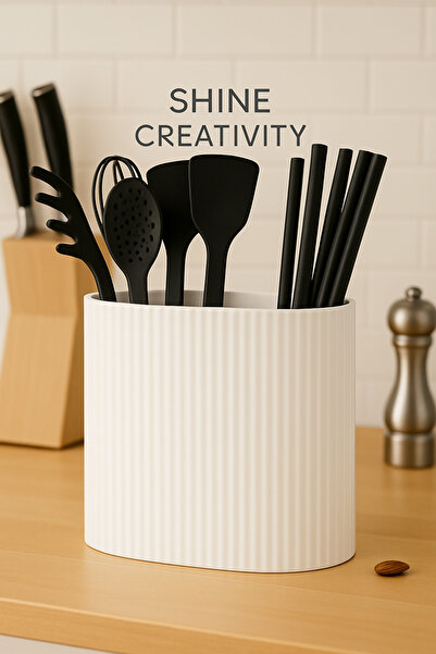 Shine Creativity Tezgah Üstü Kaşıklık Kepçelik Mutfak Organizeri
