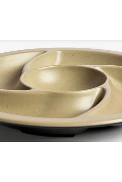 cc bin shihon Round 5-section appetizer and nut dish, 24 cm, healthy and break-resistant melamine