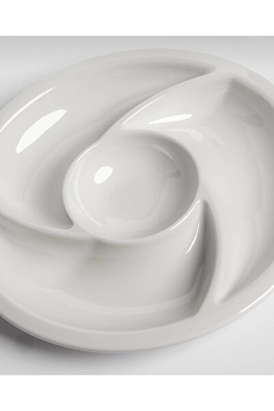 cc bin shihon Round 5-section appetizer and nut dish, 24 cm, healthy and break-resistant melamine