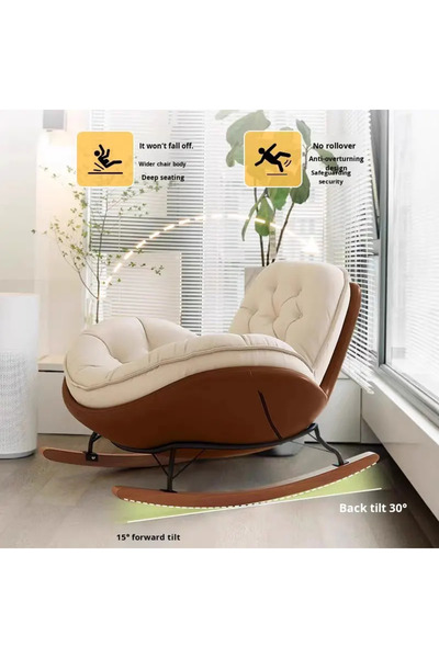 DOMEET Lazy Sofa Rocking Chair Bedroom Recliner Happy Living Room Single Balcony Leisure Home Rocking Chair