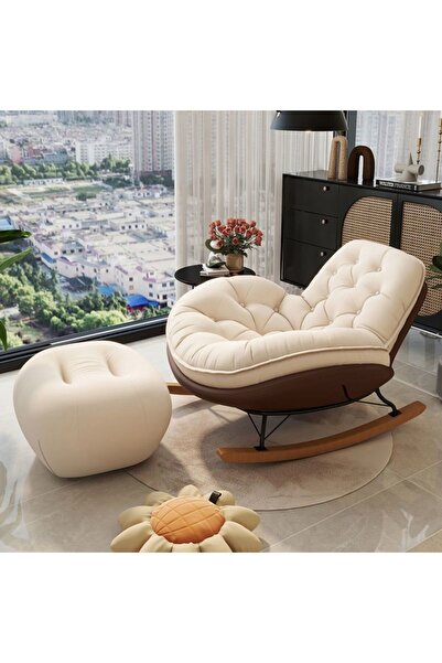 DOMEET Lazy Sofa Rocking Chair Bedroom Recliner Happy Living Room Single Balcony Leisure Home Rocking Chair