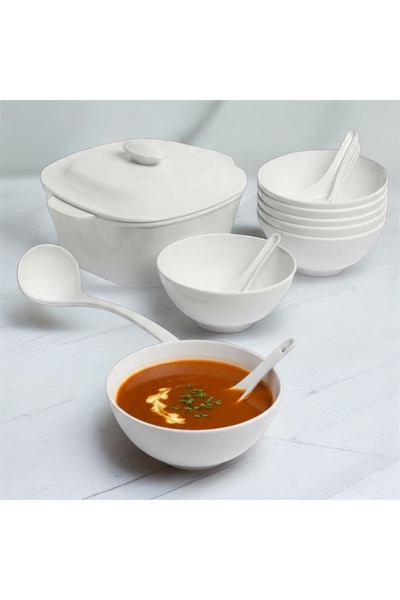 cc bin shihon 15-piece large square soup set for 6 people, made of high-quality pure melamine.