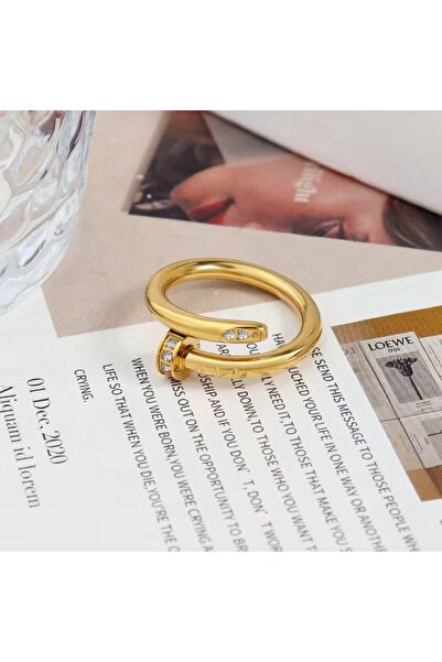 RAFINI Inel Tip Cui Gold - Placat cu Aur 18K, Otel inoxidabil