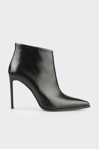 Elle Shoes Siyah Deri Kadın Klasik Bot