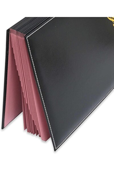 Generic Black Signature/Guest Book - Mixed Leather Cover, 18 Sheets, Gift Box, 240×340 mm - FSCL3502