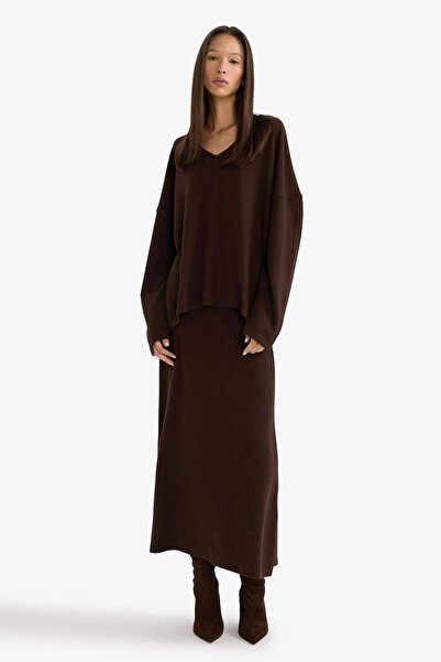 DeFacto Normal Waist Belted Midi Skirt G6521Ax25Au