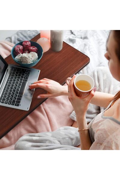 Vaunn Medical Adjustable Overbed Bedside Table With Wheels (Hospital and Home Medical Use)