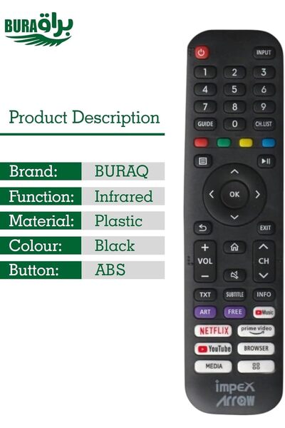 BURAQ جهاز تحكم عن بعد ذكي جديد لأجهزة تلفزيون Ampex Aro LCD و LED