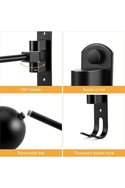 PAHTTO Motorcycle Helmet Holder Wall Mount - 180° Rotating, Double Hook