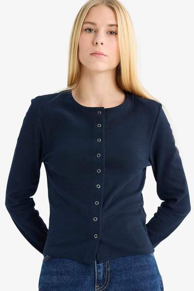 DeFacto Fitted Crew Neck Ribbed Cardigan G2806Ax25Au