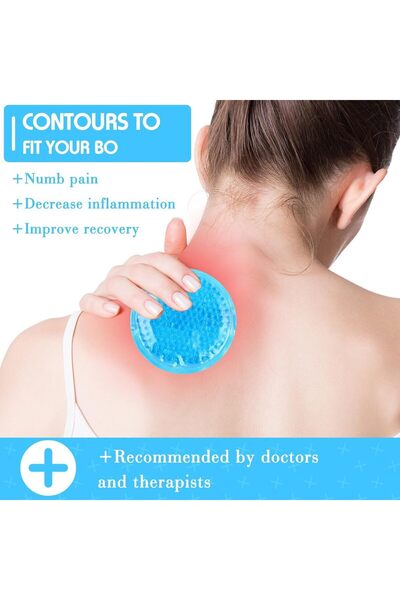 AZONEE Gel Ice Pack, Small Reusable Hot & Cold Compress, 6 Pack (Blue)