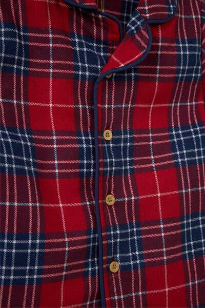 DeFacto Baby Boy Pajamas Woven Checkered Long Sleeve Flannel Top Long Bottom G4983A525Wn