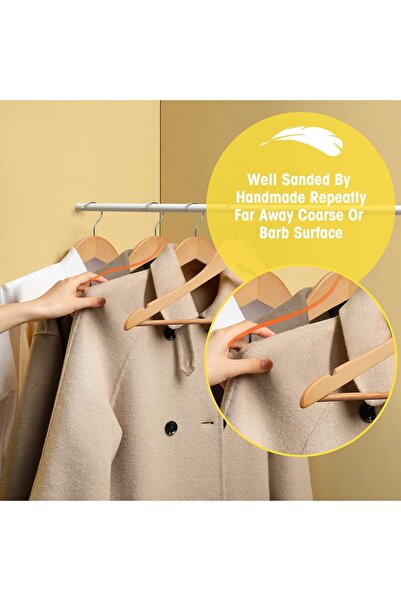 genernic UINICOR Wooden Hangers - 30 Pack Slim Suit Coat Hangers - Dark Natural