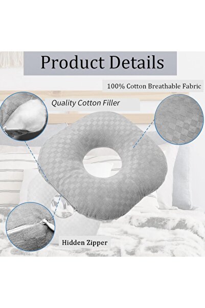 AZONEE Ear Piercing Pillow for Side Sleepers (O-Shaped, Adjustable)