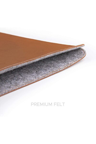 Comfyable 13-inch Laptop Sleeve for MacBook Air/Pro, Faux Leather, Brown