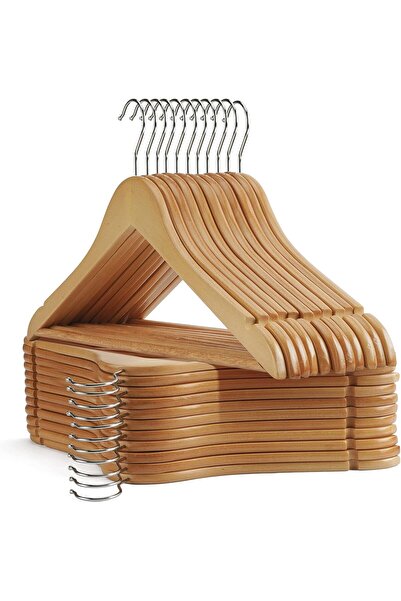 genernic UINICOR Wooden Hangers - 30 Pack Slim Suit Coat Hangers - Dark Natural