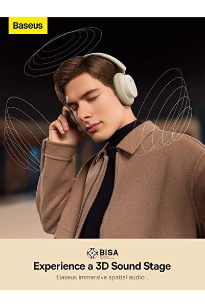 Baseus Bowie D05 Wireless Headphones (Creamy White)