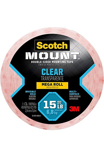 Scotch Mount Transparent Double-Sided Mounting Tape 2.5cm x 11.4m