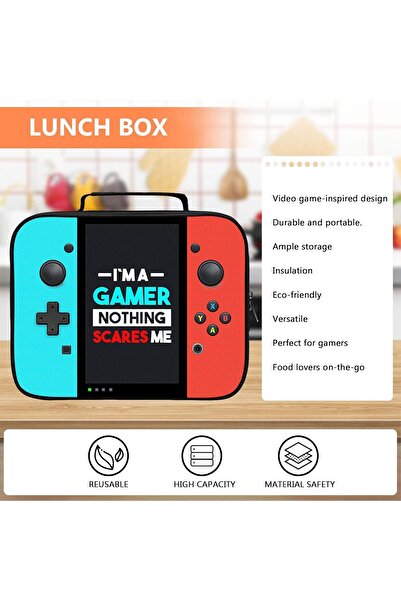 AZONEE Game Lunch Box, Insulated Video Game Lunch Bag for Boys & Girls