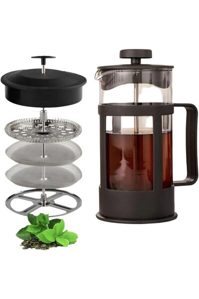 genernic French Press Coffee Maker 1000ml - 4-Layer Stainless Steel Filter, Borosilicate Glass
