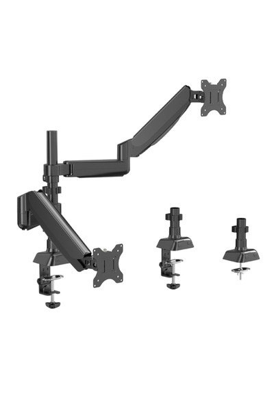 sharpdo حامل ذراعي شاشة مزدوج للشاشات من 17 إلى 27 بوصة، مع إمكانية تعديل الارتفاع، ودعم شاشة واحدة مزدوجة