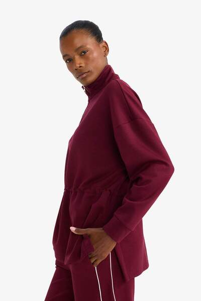 DeFacto Defactofit Long Fit Mock Neck Modal Sportsman Sweatshirt G4367Ax25Wn