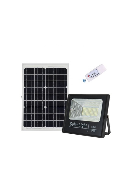 KlaussTech 60w Waterproof Led Floodlight With Solar Panel With Remote Control