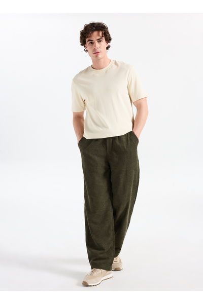 The Crow Normal Bel Boru Paça Haki Erkek Pantolon LOST