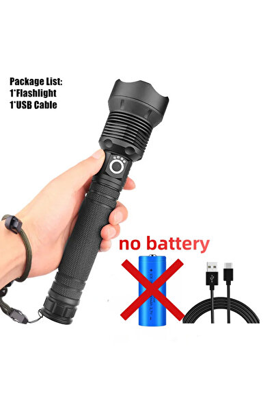 Choice X92 P70 بدون بطارية مصابيح LED قابلة لإعادة الشحن بقوة 90000 لومن فائقة السطوع وقابلة للتكبير والتصغير ومقاومة للماء