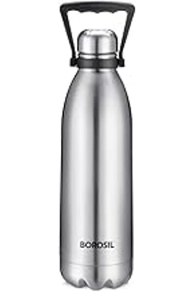 Borosil زجاجة مياه معزولة من الفولاذ المقاوم للصدأ مطلية بالنحاس، سعة 1.8 لتر...