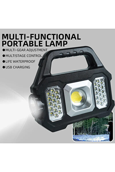 Choice YD2205A مصابيح يدوية LED عالية الطاقة فضية قابلة لإعادة الشحن ومصباح عمل للتخييم متعدد الوظائف محمول