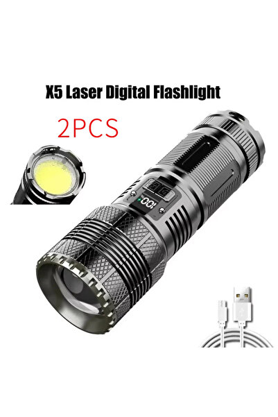 Choice X5 (ليزر أبيض) قطعتان من مصباح يدوي تكتيكي عالي الطاقة 2000 وات فائق ا...