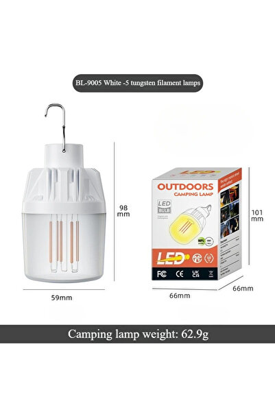 Choice مصابيح تخييم LED بقوة 500 وات من light E مزودة بمنفذ USB-C ومصابيح يدوية قابلة لإعادة الشحن و4 أوضاع إضاءة ومصباح محمول خارجي