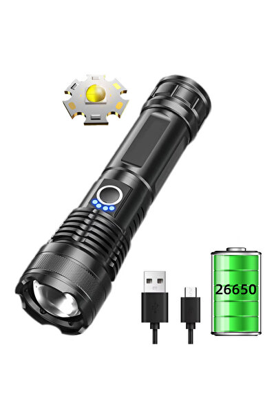 Choice A06B 5000Mah battery High Power Strong Light Long Range LEP Flashlight USB Charging 26650 Lithium Ba