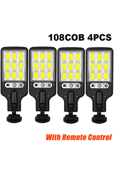 Choice 4PCS 108COB 1/2/4PCS 108 COB Sensor Street 3 Light Modes Outdoor Water...