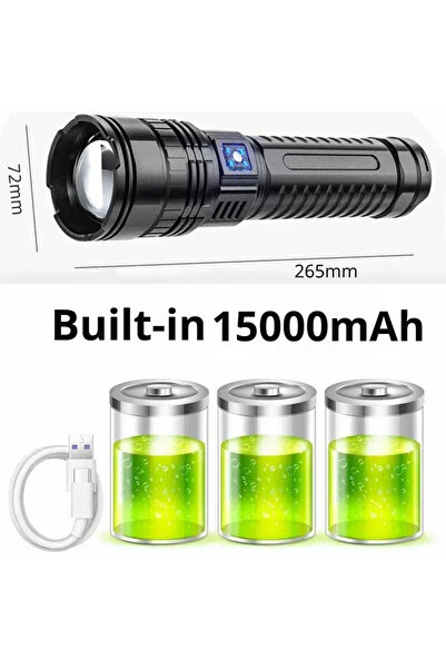 Choice S33 10000LM 800W أقوى مصابيح LED يدوية تكتيكية 15000mAh بطارية مدمجة مصباح يدوي Emerge