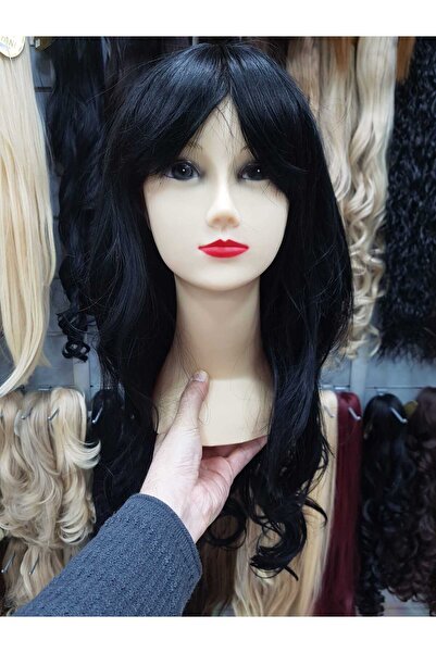 NATURÉL Naturel peruk sıyah katlı kesım 70 cm boyunda peruk