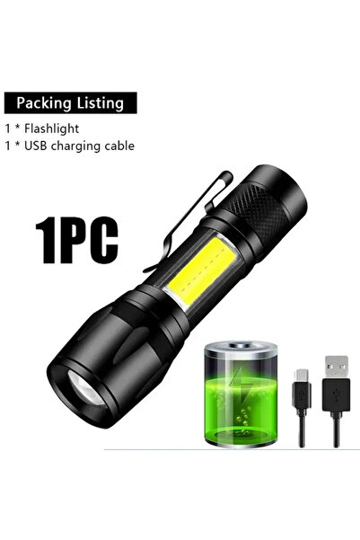 Choice S014-A مصابيح يدوية قوية P70 LED 5000 لومن قابلة لإعادة الشحن عبر USB وكشافات طوارئ تكتيكية