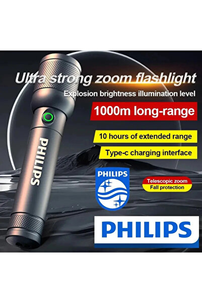 Philips 8168-1Pc 2025 New 3200 Lumens Led Flashlight, Portable Strong Bright Flashlight, Suitable fo