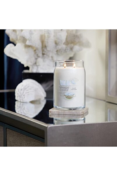 Yankee Candle Clean Cotton Scented Candle, Large 20 oz 2-Wick, over 60 hours burn time